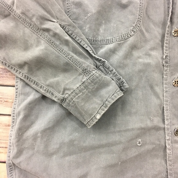 Grey, Levi Strauss distressed button down - Picture 4 of 8